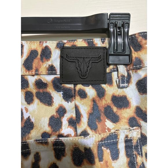 Lucky & Blessed L&B Cheetah Leopard Print Flare Wide Leg Pants Jeans 8 - Picture 5 of 5